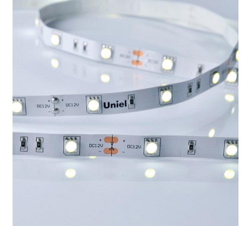 Лента светодиодная холодный белый свет 6500K ULS-M22-5050-30LED/m-10mm-IP20-DC12V-7,2W/m-5M-6500K PROFI  UL-00004368  Uniel