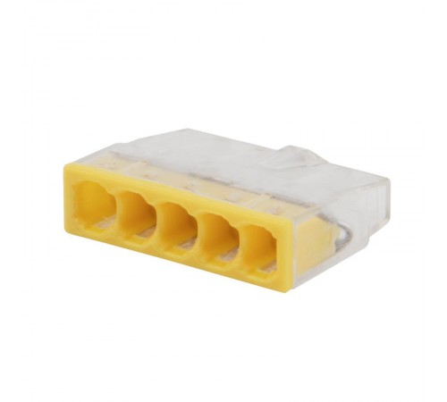Клемма 5-проводная 0.5-2.5мм2 одножильный СМК (аналог Wago 2273-205) прозрачная  07-3214  Rexant