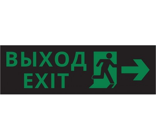 Пиктограмма ДСО-IP65-Н "Выход - вправо черный фон"  60574DEK  DEKraft