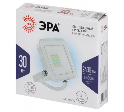 Прожектор светодиодный уличный LPR-023-W-65K-030 30Вт 6500K 2400Лм белый  Б0054641  ЭРА