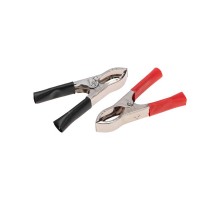 Зажим "крокодил" 30 А 75 мм(1красный + 1черный)  16-0015  REXANT