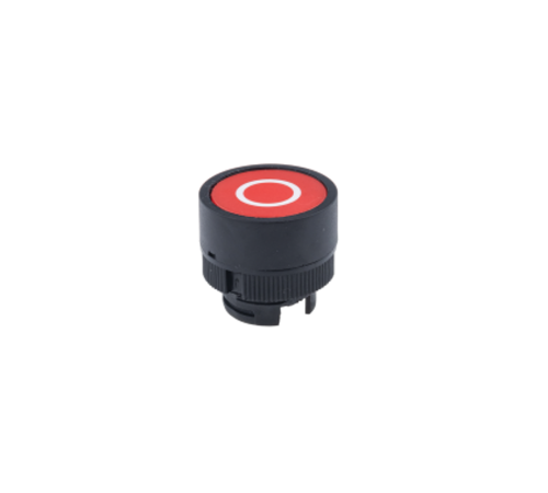 Головка кнопки плоская с маркировкой, красный, знак "О", пласт. MTB2-EA432  43219  ОВЕН