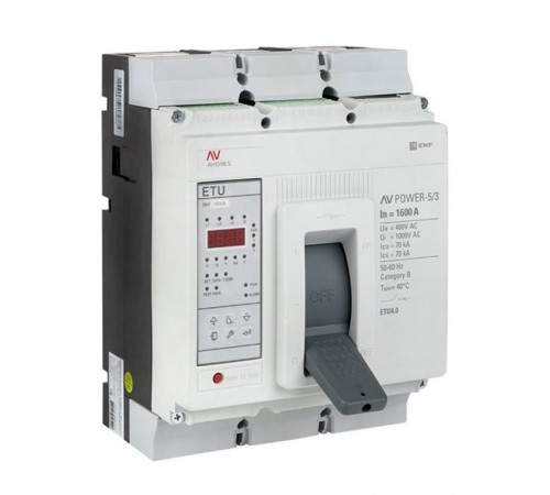 Выключатель автоматический AV POWER-5/3 1600А 70kA ETU4.0 AVERES  mccb-53-1600M-4.0-av  EKF