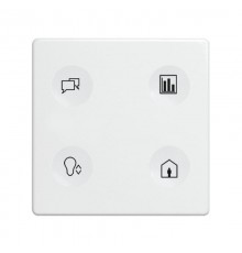 Сенсорный 4-кл выключатель с тематической маркировкой Т2, белый  8000644-030  Simon