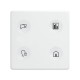 Сенсорный 4-кл выключатель с тематической маркировкой Т2, белый  8000644-030  Simon