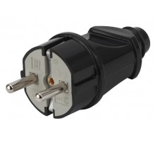 Vx2-B ЭРА Вилка с/з прямая 16A черная (24/240/5040)  Б0039674  ЭРА