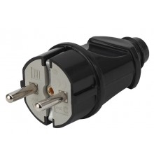 Vx2-B ЭРА Вилка с/з прямая 16A черная (24/240/5040)  Б0039674  ЭРА