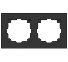 Рамка для розеток и выключателей Intro Accent 6-502-07 на 2 поста, СУ, графит  Б0063773  Intro