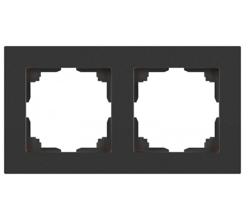 Рамка для розеток и выключателей Intro Accent 6-502-07 на 2 поста, СУ, графит  Б0063773  Intro