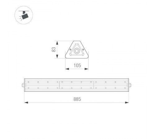 Светильник SP-LAGERN-L885-150W Day4000 (WH, 90х110 deg, 230V) (Arlight, IP65 Металл, 5 лет) 052036 Arlight
