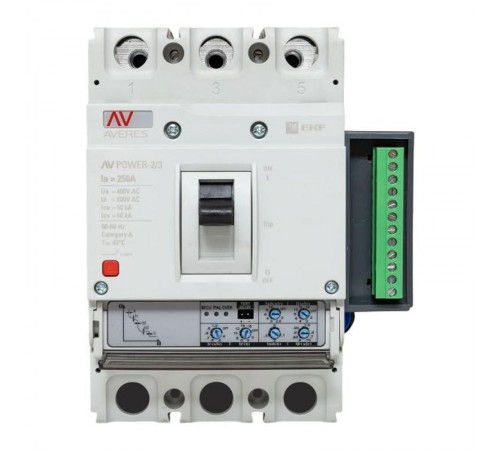 Выключатель автоматический AV POWER-2/3 250А 50kA ETU2.2  mccb-23-250-2.2-av  EKF