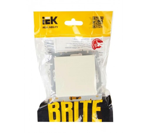 BRITE Выключатель 1-клавишный 10А ВС10-1-0-БрКр бежевый  BR-V10-0-10-K10  IEK
