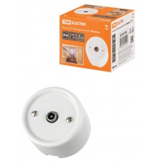 Розетка TV проходная белая "Болонь"  SQ1820-0054  TDM