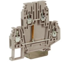 DBC.2/CI, проходной зажим бежевый 2 уровня 2,5 кв.мм, с перемычкой между уровнями  ZDB117  DKC