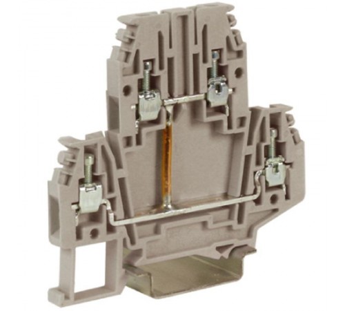 DBC.2/CI, проходной зажим бежевый 2 уровня 2,5 кв.мм, с перемычкой между уровнями  ZDB117  DKC