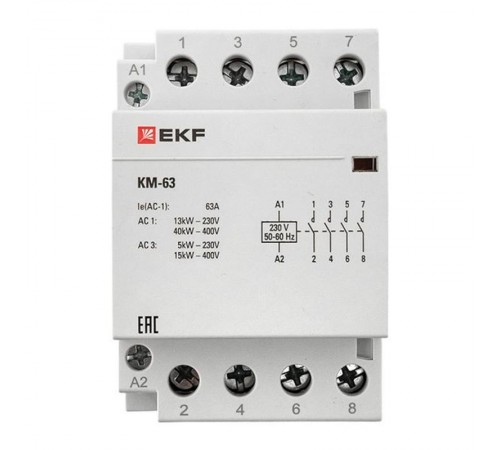 Контактор модульный КМ 63А 4NО (3 мод.) EKF PROxima  km-3-63-40  EKF