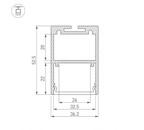 Профиль ARH-LINE-3750A-2000 ANOD  019615  Arlight