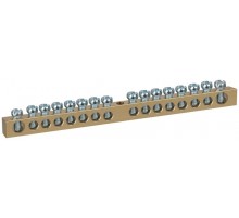 Шина  NO-122-18 PEN земля-ноль 6х9мм 16/1 латунная с креплениями по центру   Б0047232  ЭРА