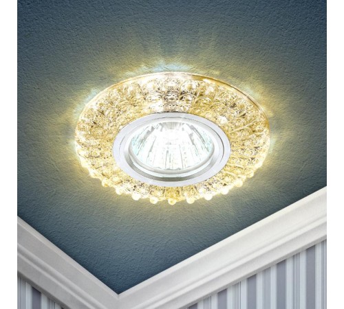 Светильник точечный встраиваемый DK LD2 MR16 3Вт GU5.3 коричневый c белой подсветкой  Б0019201  ЭРА