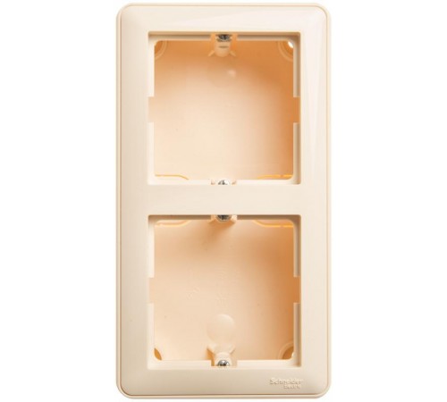 W59 Слоновая кость Коробка 2-ая подъемная для наружного монтажа с рамкой  KP-252-28  SE