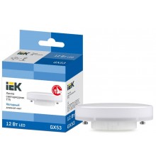 Лампа светодиодная LED T75 таблетка 12Вт 230В 6500К GX53  LLE-T80-12-230-65-GX53  IEK