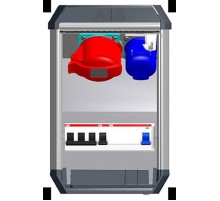 Бокс с разъемами в сборе CWF10K, 2хCEE 3P+N+E, 2P+E, 16A, ВДТ 30мА, 2хВА 16А  2CMA177452R1000  ABB