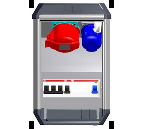 Бокс с разъемами в сборе CWF10K, 2хCEE 3P+N+E, 2P+E, 16A, ВДТ 30мА, 2хВА 16А  2CMA177452R1000  ABB
