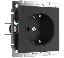 W1171008/ Электроустановочные изделия - Розетка с заземлением (черный матовый)  a051600  Werkel