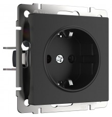 W1171008/ Электроустановочные изделия - Розетка с заземлением (черный матовый)  a051600  Werkel