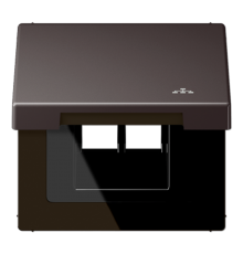 Накладка и крышка для двойных UAE розеток с символом "сеть"; металл; дарк  AL2990KLLAND  Jung