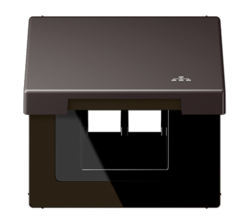 Накладка и крышка для двойных UAE розеток с символом "сеть"; металл; дарк  AL2990KLLAND  Jung