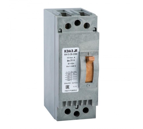 Выключатель автоматический ВА13-29-2211-20А-12Iн-690AC-У3  107713  КЭАЗ
