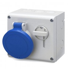 Розетка наружной уст. с механической блокировкой и верхним расположением разъема IP44 16А 2P+E 230В  DIS5001683  DKC