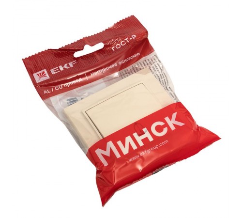 Минск Кнопка звонка  СП, 10А, бежевый EKFERV10-027-20EKF