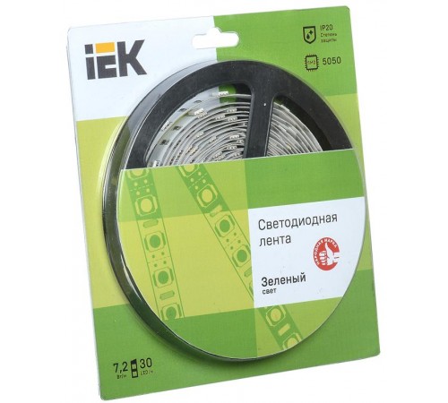 Лента светодиодная LSR-5050G30 7,2Вт 12В зеленый IP20 5м  LSR2-5-030-20-1-05  IEK