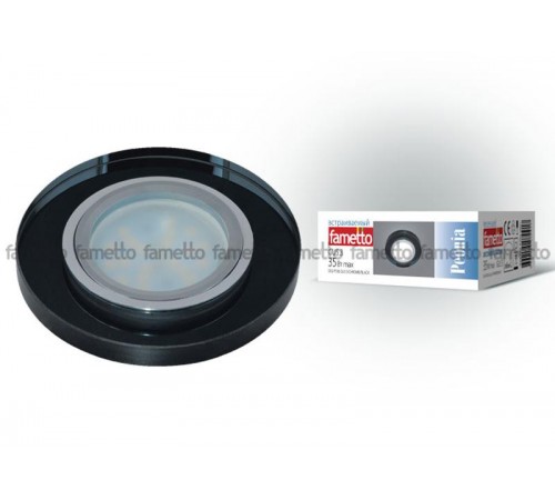 Светильник декор.встр "Peonia" DLS-P106 GU5.3 CHROME/BLACK GU5.3. арматура металл, хром. / стекл, черн.  09995  Fametto