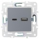 SKANDY Розетка USB A+C 18Вт SK-R13Gr серый  SK-U22-018-K03  IEK