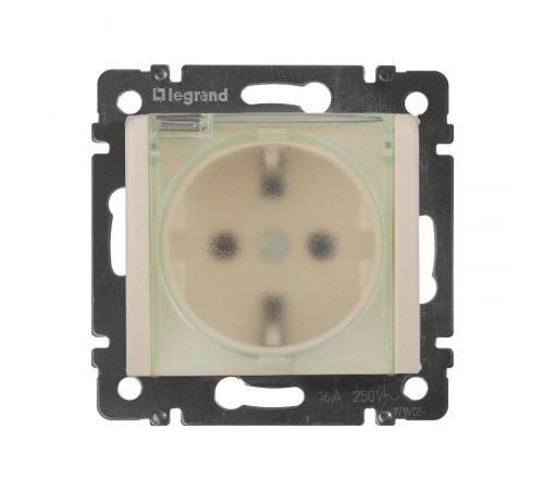 Valena Сл. кость Розетка 1-ая с/з с крышкой и защитными шторками IP44 (к простой рамке)  774120  Legrand