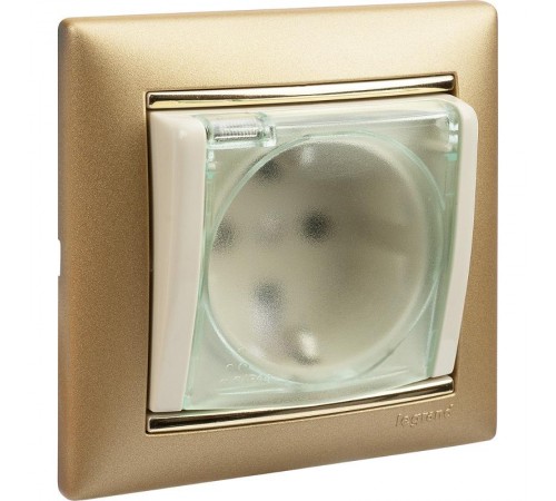 Valena Сл. кость Розетка 1-ая с/з с крышкой и защитными шторками IP44 (к простой рамке)  774120  Legrand