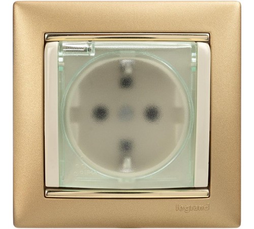 Valena Сл. кость Розетка 1-ая с/з с крышкой и защитными шторками IP44 (к простой рамке)  774120  Legrand