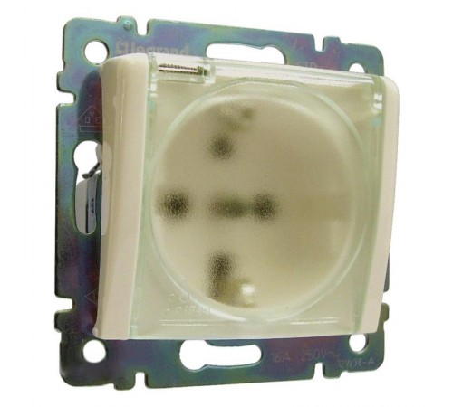 Valena Сл. кость Розетка 1-ая с/з с крышкой и защитными шторками IP44 (к простой рамке)  774120  Legrand