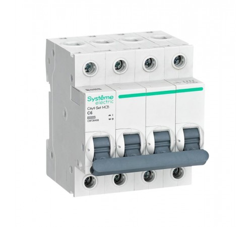 Выключатель автоматический четырёхполюсный 6A C 6kA City9  C9F36406 Systeme Electric