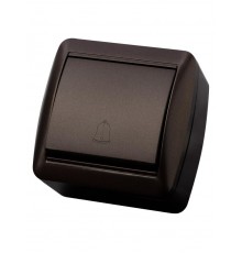 Кнопка звонковая открытой установки IP44 6А шоколад "Селигер"   SQ1818-0216  TDM