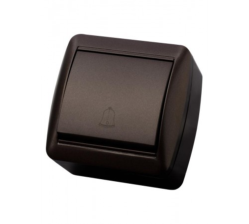 Кнопка звонковая открытой установки IP44 6А шоколад "Селигер"   SQ1818-0216  TDM