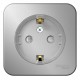 Blanca Алюминий О/У с изолирующей пластиной Розетка с заземлением со шторками, (тонкая) 16А, 250В  BLNRA111113  SE