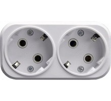 ADP16-22-20 Разветвитель сетевой 2-местный с/з, 250В,16A, белый  39023  STEKKER