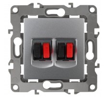 Розетка аудио двойная 12-3112-03    алюминий  Б0027463  ЭРА