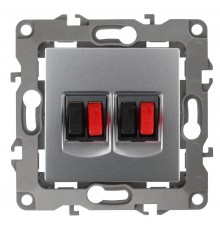 Розетка аудио двойная 12-3112-03    алюминий  Б0027463  ЭРА