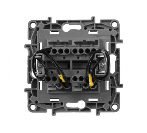 Etika Алюминий Переключатель 2-клавишный с подсветкой, 10А, автозажимные клеммы  672416  Legrand