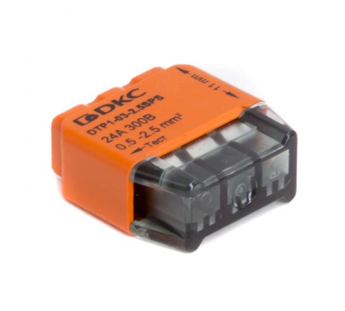 Клеммная колодка на 3 проводника до 2,5 кв. мм. на токи до 24А  DTP1-03-2.5SPS  DKC